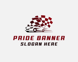 Car Auto Racing Flag  logo design