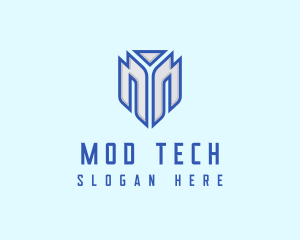 Tech Gaming Letter M logo design