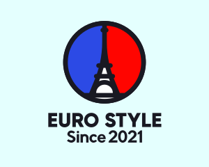 Paris France Circle logo design