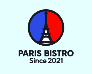 Paris France Circle logo design