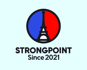 Paris France Circle logo design