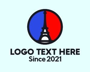 Landmark - Paris France Circle logo design