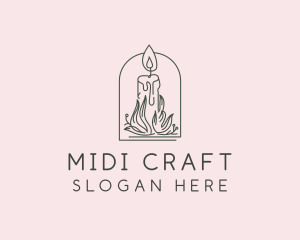 Craft Candle Flame logo design