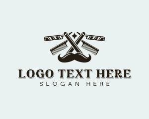 Grooming - Mustache Razor Shave logo design