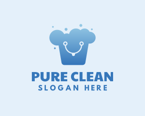 Cleaning Bucket Smile logo design