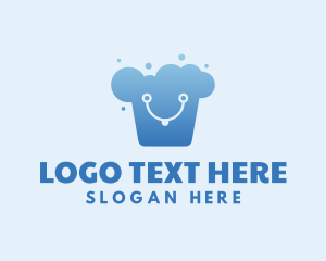 Bubbly - Cleaning Bucket Smile logo design