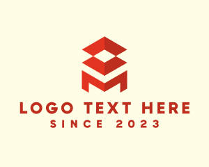 Logistics Box Letter M logo design