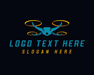Fidget - Aerial Drone Quadcopter logo design