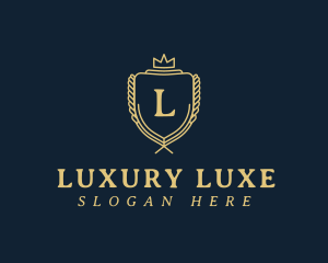 Luxury Crown Shield logo design