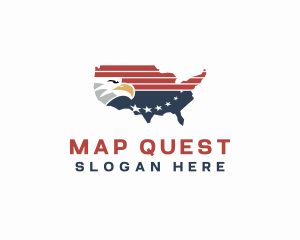 Political Eagle Map logo design