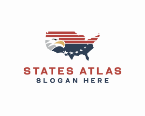 Political Eagle Map logo design