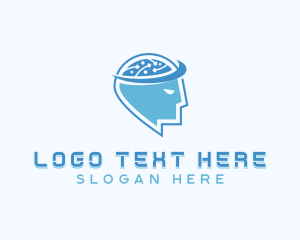 Head - AI Brain Technology logo design
