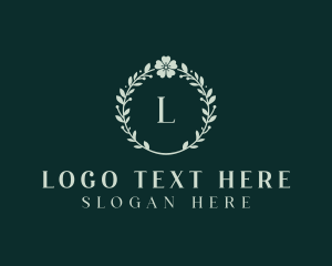 Boutique - Floral Beauty Wreath logo design