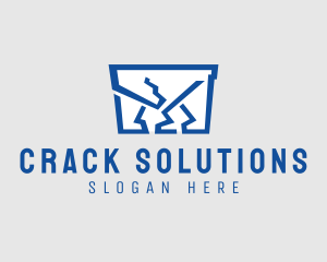 Crack - Broken Glass Repair logo design