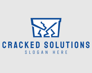 Cracked - Broken Glass Repair logo design