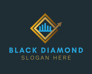 Gold Diamond Graph logo design