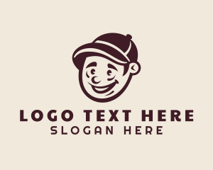 Delivery Man - Smiling Guy Character logo design