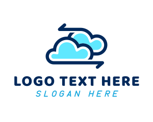 Telecom - Digital Cloud Arrow logo design