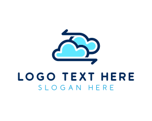 Digital Cloud Arrow logo design