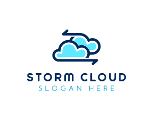 Digital Cloud Arrow logo design