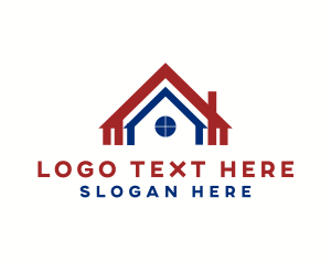 American - American Residential House logo design