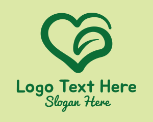 Garden - Green Leaf Heart logo design
