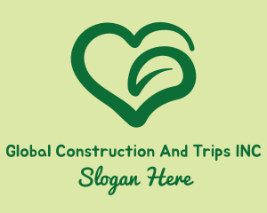 Eco Park - Green Leaf Heart logo design