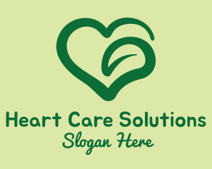 Green Leaf Heart  logo design