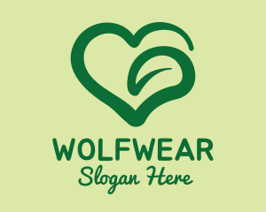 Vegan - Green Leaf Heart logo design