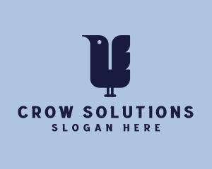 Crow - Bird Crow Letter U logo design