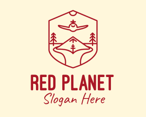 Red Airport Landing logo design