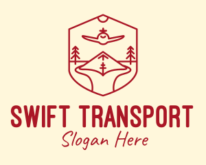 Red Airport Landing logo design