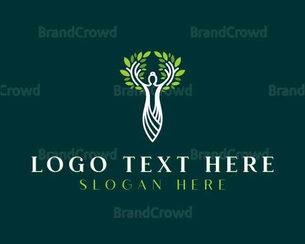 Organic Wellness Woman Tree Logo