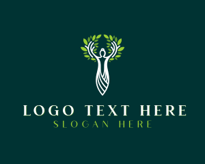 Ecology - Organic Wellness Woman Tree logo design