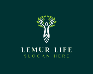 Organic Wellness Woman Tree  logo design