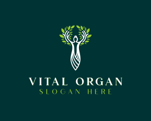 Organic Wellness Woman Tree  logo design