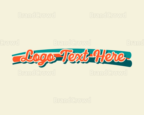 Retro Script Swoosh Logo