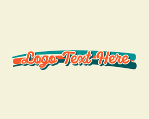 Shop - Retro Script Swoosh logo design