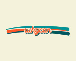 Retro Script Swoosh  Logo