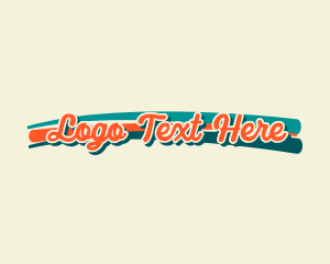 Retail Store - Retro Script Swoosh logo design