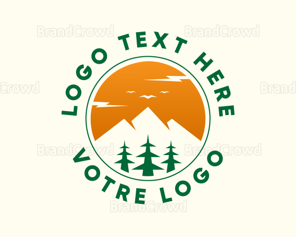 Mountain Pine Tree Circle Logo