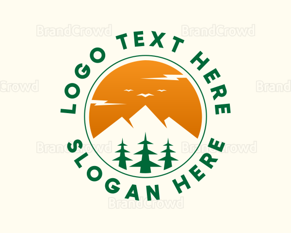 Mountain Pine Tree Circle Logo