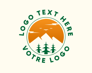 Mountain Pine Tree Circle Logo