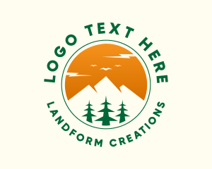 Mountain Pine Tree Circle logo design