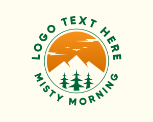 Mountain Pine Tree Circle logo design