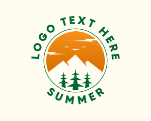 Mountain Pine Tree Circle logo design