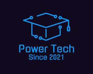 Tech Graduation Cap logo design