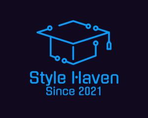 College - Tech Graduation Cap logo design