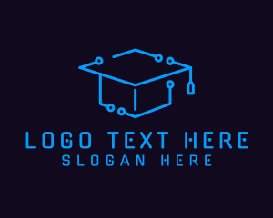 Graduate - Tech Graduation Cap logo design