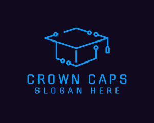 Tech Graduation Cap logo design